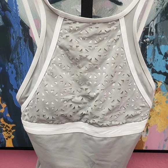 Skye Gray and White One Piece Swimming Suit - Picture 2 of 6